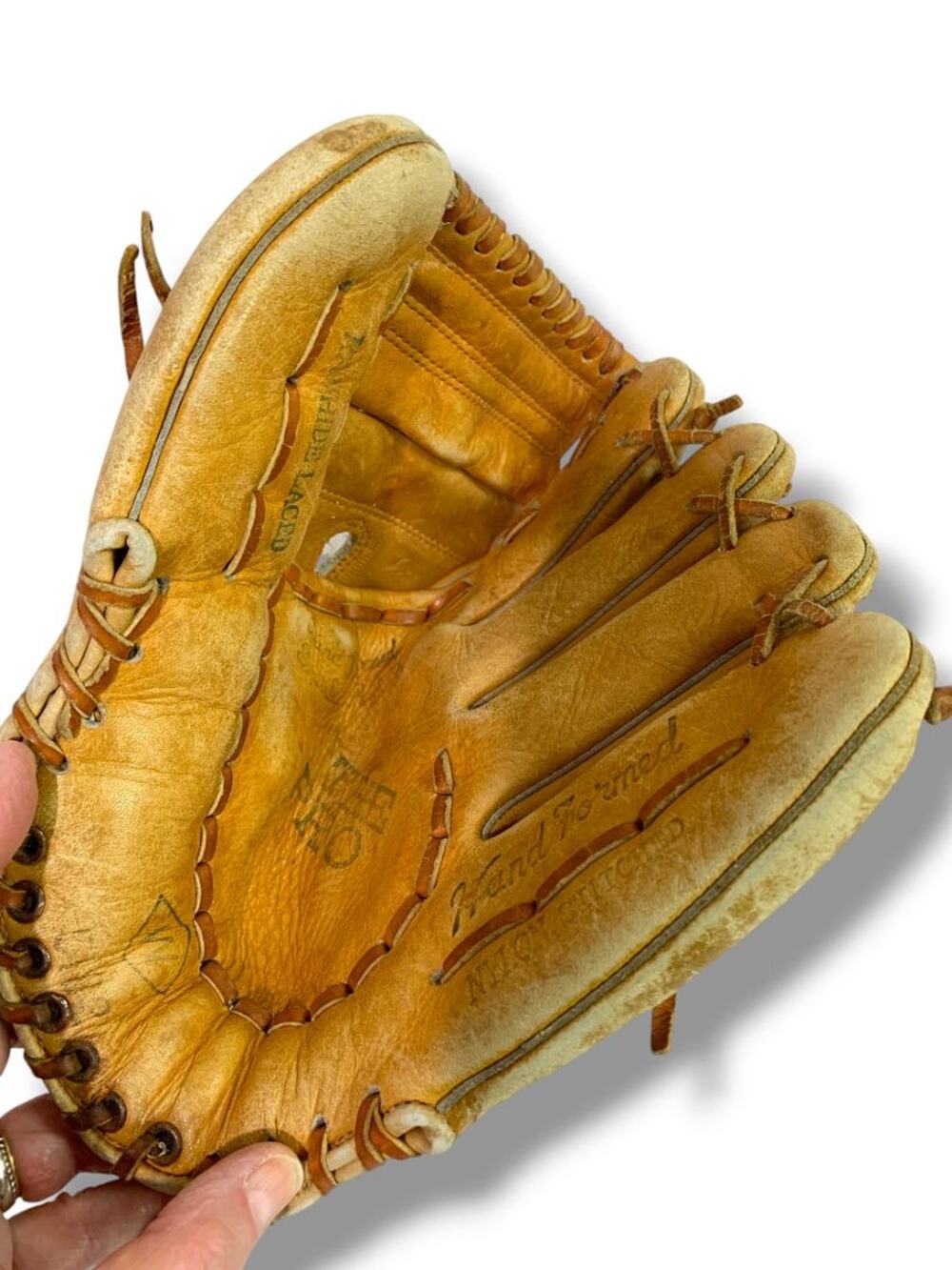 Vintage W Baseball Glove Mitt 10" Leather RHT Right Hand‎ Throw Rawhide Laced